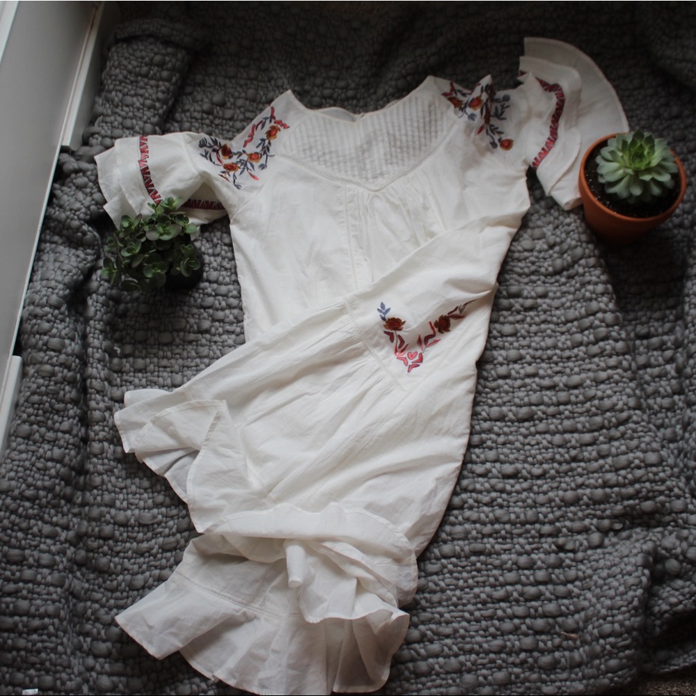 white new embroidered dress